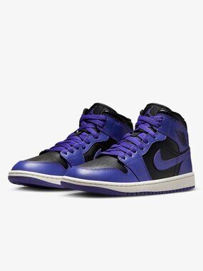 Nike Air Jordan 1 Mid Dark Concord Black Purple Sneakers Men’s Size 12